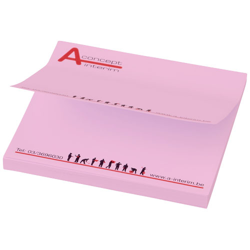 Notes adhésives publicitaires 7,5 x 7,5 cm Rose clair
